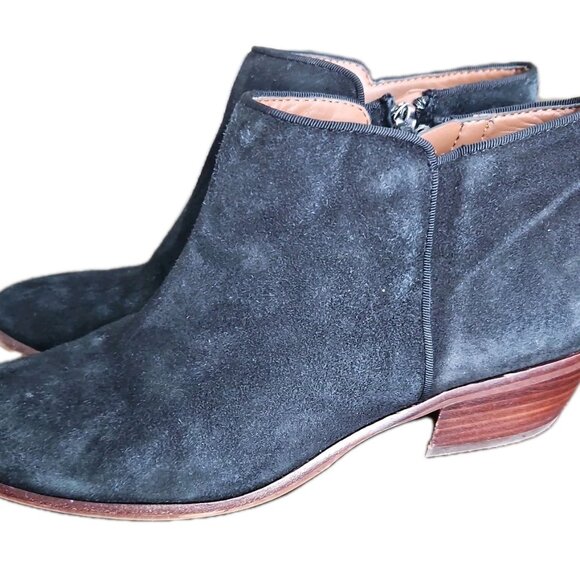 Sam Edelman Shoes - Sam Edelman Petty Ankle Booties Womens Size 8M EUR 38 Black Suede Leather Zip